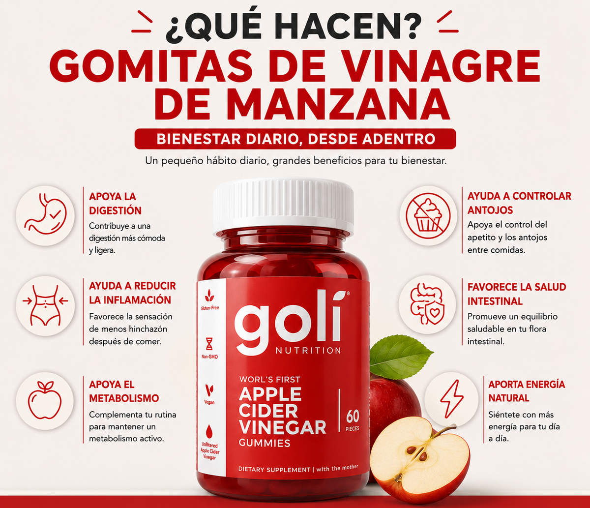 Gomitas Vinagre de Manzana Goli Apple Cider Vinegar Gummies – 60 gomitas
