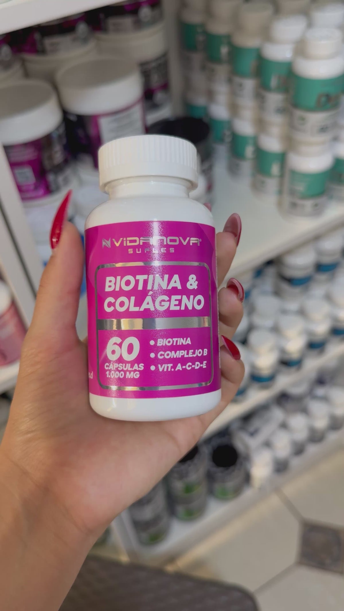 Biotina + Colágeno 1000 mg | Belleza y Bienestar Diario - 60 cápsulas Vidanova